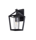 Luminosity Designs - Parthanon Angular Outdoor Wall Lamp, 1 x E27, IP54, Anthracite/Clear Rain Drop Effect Glass - Luminosity Designs Ltd