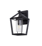 Luminosity Designs - Parthanon Angular Outdoor Wall Lamp, 1 x E27, IP54, Anthracite/Clear Rain Drop Effect Glass - Luminosity Designs Ltd