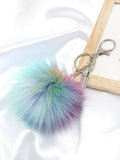 Luminosity Designs - Purple Rainbow Pompom Bag Charm / Keyring - Luminosity Designs Ltd