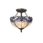 Luminosity Designs - Rapture Tiffany Semi Flush Ceiling Light - Luminosity Designs Ltd
