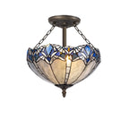 Luminosity Designs - Rapture Tiffany Semi Flush Ceiling Light - Luminosity Designs Ltd