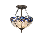 Luminosity Designs - Rapture Tiffany Semi Flush Ceiling Light - Luminosity Designs Ltd