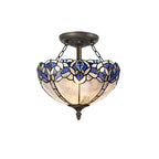 Luminosity Designs - Rapture Tiffany Semi Flush Ceiling Light - Luminosity Designs Ltd