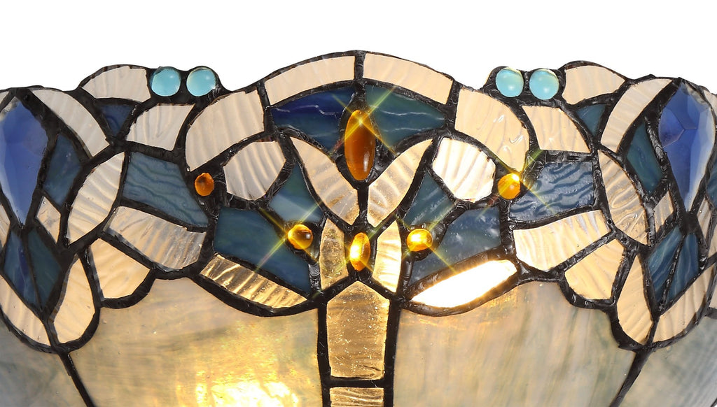 Luminosity Designs - Rapture Tiffany Semi Flush Ceiling Light - Luminosity Designs Ltd