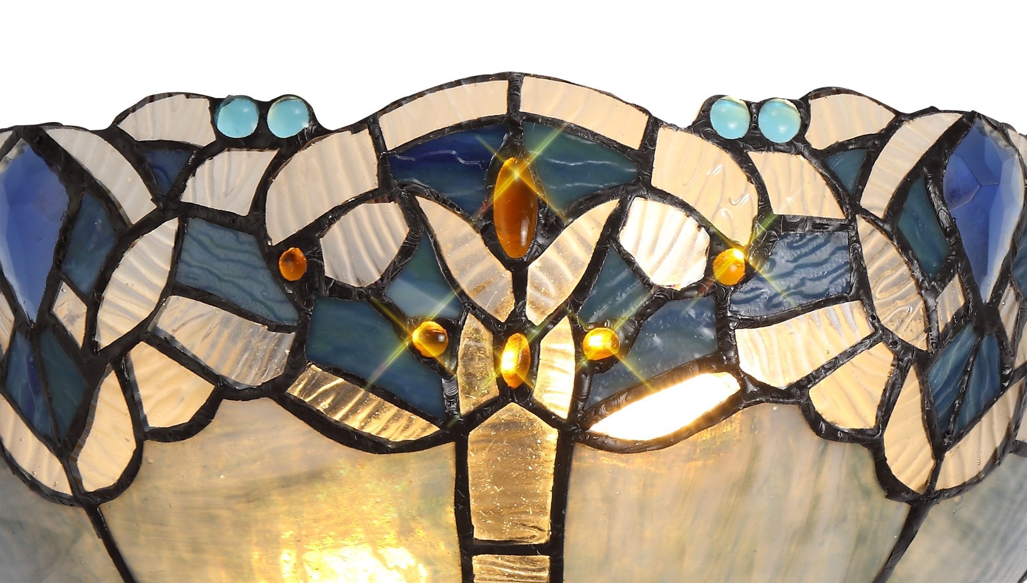Luminosity Designs - Rapture Tiffany Semi Flush Ceiling Light - Luminosity Designs Ltd
