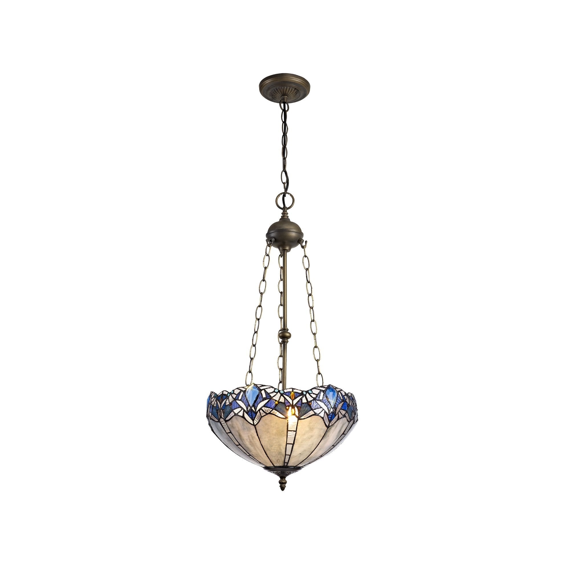 Luminosity Designs - Rapture Tiffany Uplighter Chandelier Style Pendant - Luminosity Designs Ltd