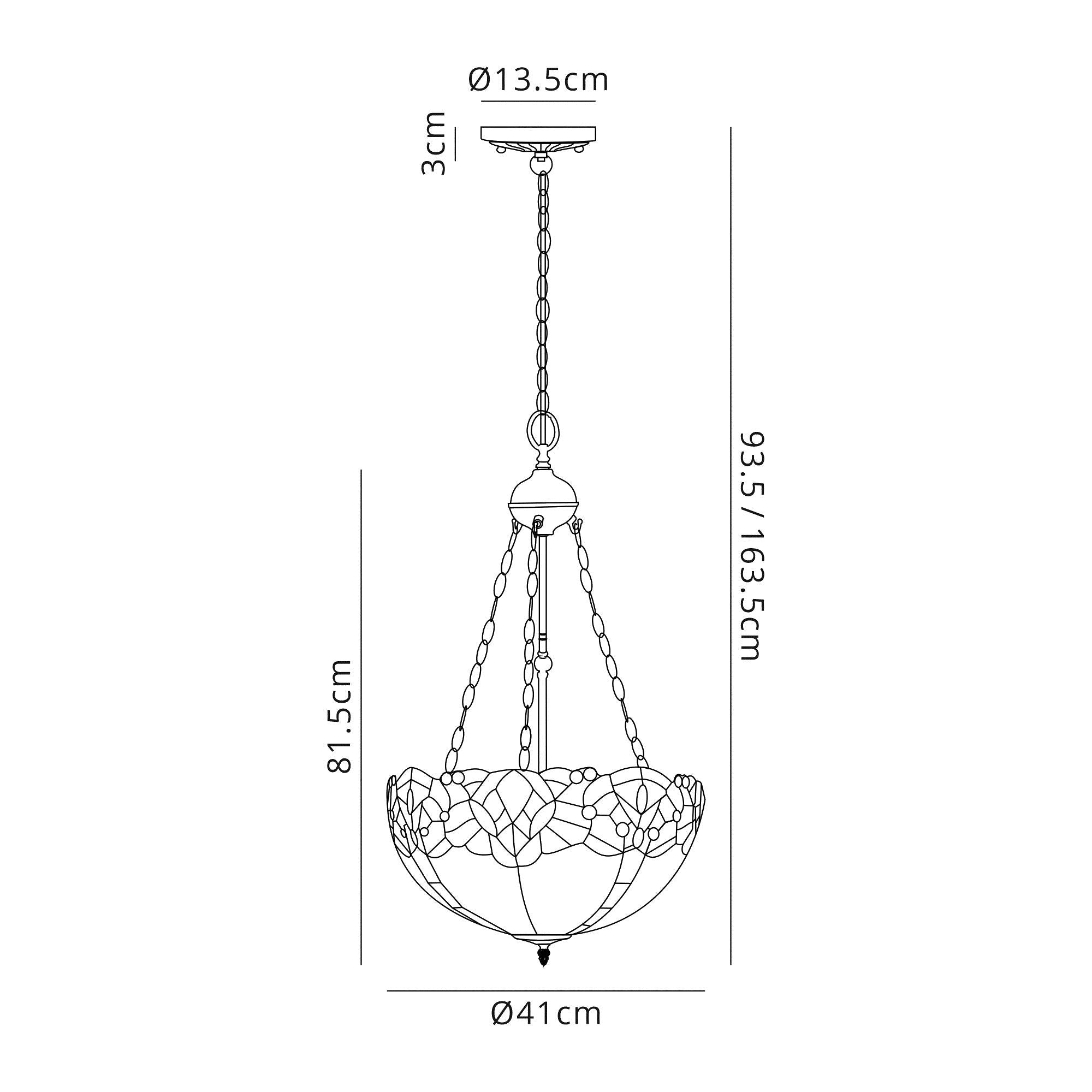 Luminosity Designs - Rapture Tiffany Uplighter Chandelier Style Pendant - Luminosity Designs Ltd