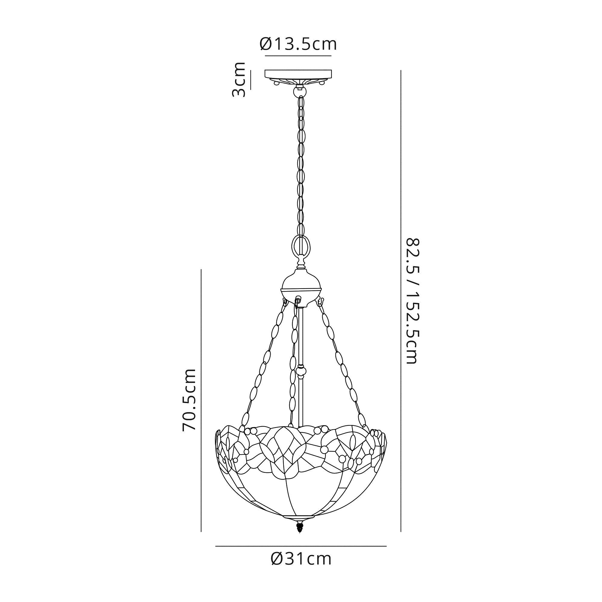 Luminosity Designs - Rapture Tiffany Uplighter Chandelier Style Pendant - Luminosity Designs Ltd