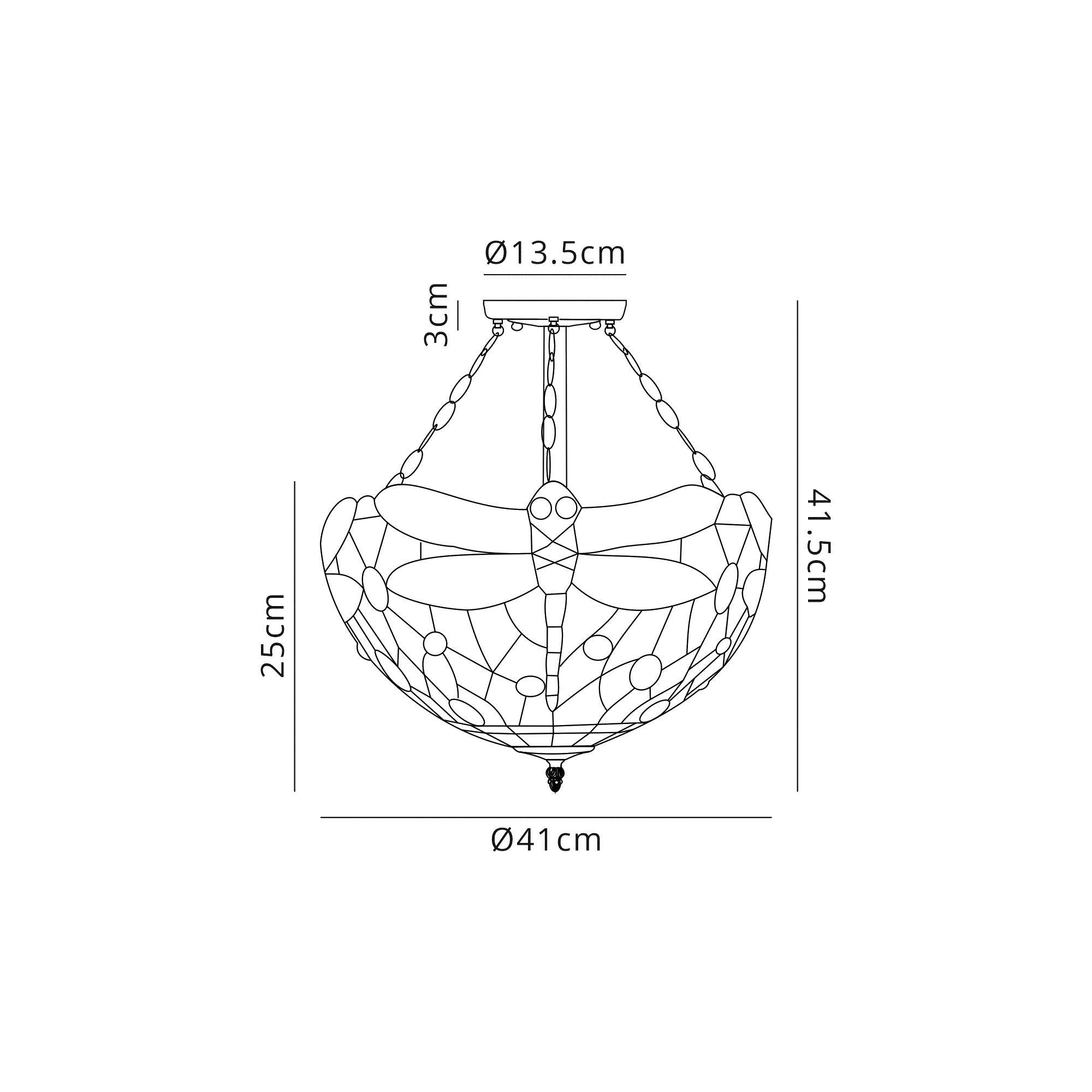 Luminosity Designs - Red Summer Tiffany Semi Flush Uplighter - Luminosity Designs Ltd