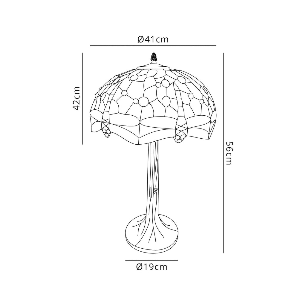 Luminosity Designs - Red Summer Tiffany Table Lamp - Luminosity Designs Ltd