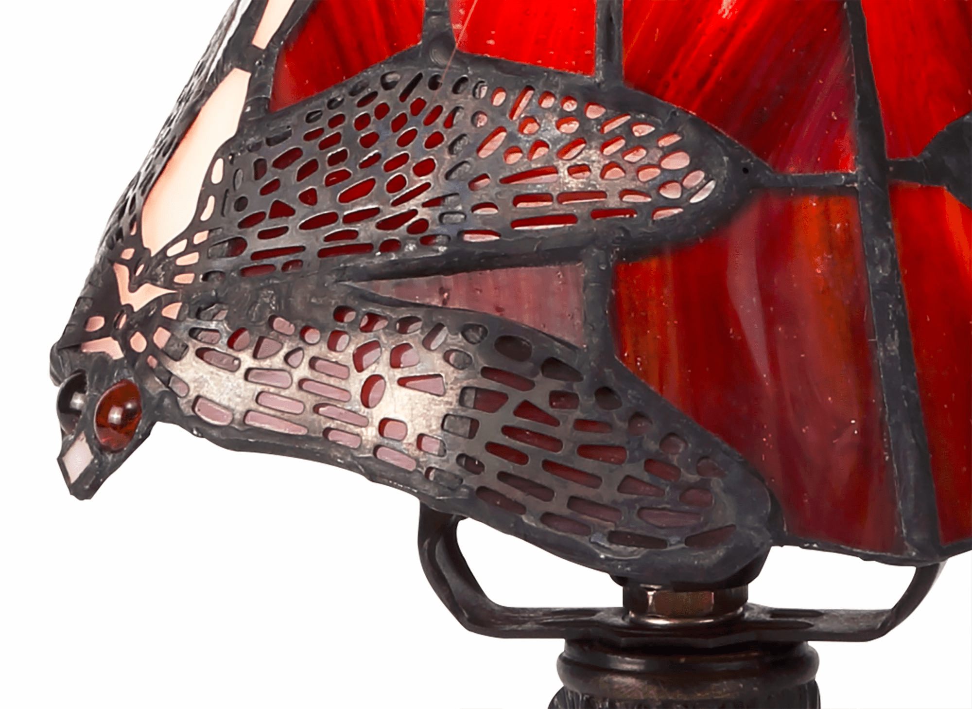 Luminosity Designs - Red Summer Tiffany Table Lamp - Luminosity Designs Ltd