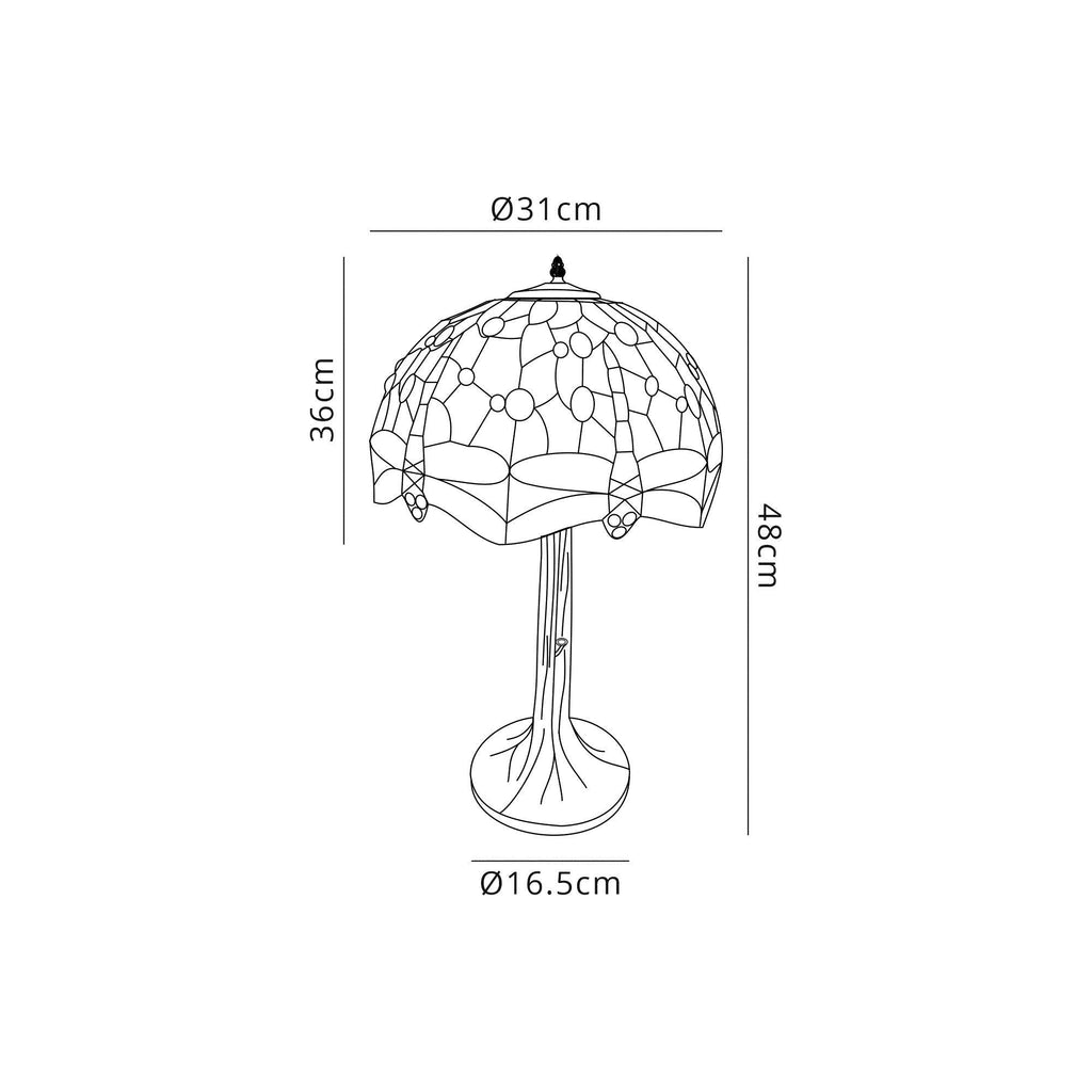Luminosity Designs - Red Summer Tiffany Table Lamp - Luminosity Designs Ltd