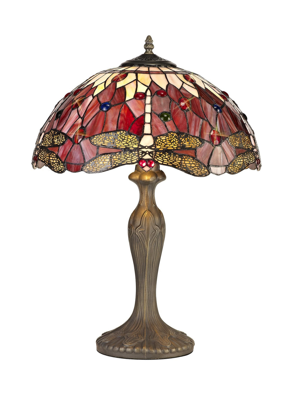 Luminosity Designs - Red Summer Tiffany Table Lamp - Luminosity Designs Ltd