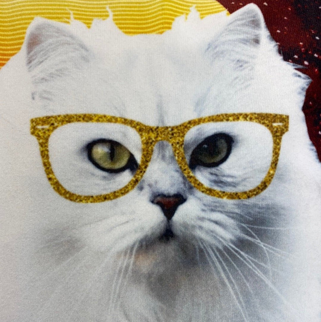 Luminosity Designs - Retro 80’s Cat Artist Style Couch Cushion - Luminosity Designs Ltd