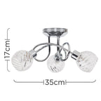 LSE - Reyka 3 Light Flush Fitting - Luminosity Designs Ltd