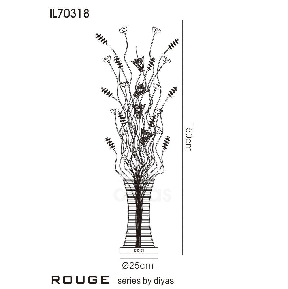 Luminosity Designs - Rouge Crystal Flower Floor Lamp by Cassia Twigue - Luminosity Designs Ltd