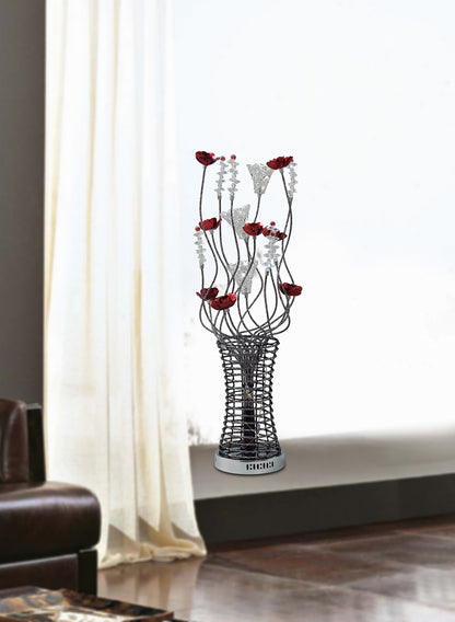 Rouge Crystal Flower Table Lamp by Cassia Twigue