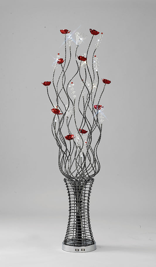 Rouge Crystal Flower Floor Lamp by Cassia Twigue