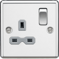 Knightsbridge - Rounded Edge 1g Switched Socket - Luminosity Designs Ltd