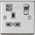 Knightsbridge - Rounded Edge 1g USB Switched Socket - Luminosity Designs Ltd