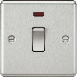 Knightsbridge - Rounded Edge 20A Appliance Switch With Neon - Luminosity Designs Ltd