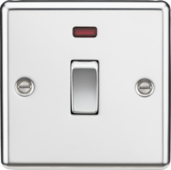 Knightsbridge - Rounded Edge 20A Appliance Switch With Neon - Luminosity Designs Ltd