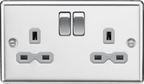 Knightsbridge - Rounded Edge 2g Switched Socket - Luminosity Designs Ltd