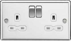 Knightsbridge - Rounded Edge 2g Switched Socket - Luminosity Designs Ltd