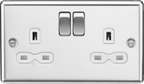 Knightsbridge - Rounded Edge 2g Switched Socket - Luminosity Designs Ltd