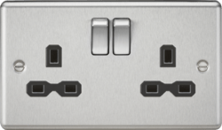 Knightsbridge - Rounded Edge 2g Switched Socket - Luminosity Designs Ltd
