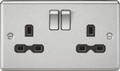 Knightsbridge - Rounded Edge 2g Switched Socket - Luminosity Designs Ltd