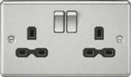 Knightsbridge - Rounded Edge 2g Switched Socket - Luminosity Designs Ltd