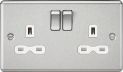 Knightsbridge - Rounded Edge 2g Switched Socket - Luminosity Designs Ltd