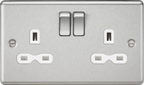 Knightsbridge - Rounded Edge 2g Switched Socket - Luminosity Designs Ltd