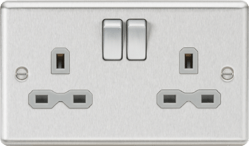 Knightsbridge - Rounded Edge 2g Switched Socket - Luminosity Designs Ltd