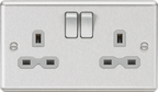 Knightsbridge - Rounded Edge 2g Switched Socket - Luminosity Designs Ltd