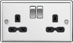 Knightsbridge - Rounded Edge 2g Switched Socket - Luminosity Designs Ltd