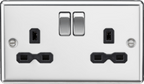 Knightsbridge - Rounded Edge 2g Switched Socket - Luminosity Designs Ltd