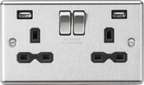 Knightsbridge - Rounded Edge 2g USB Switched Socket - Luminosity Designs Ltd