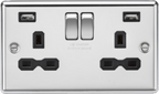 Knightsbridge - Rounded Edge 2g USB Switched Socket - Luminosity Designs Ltd