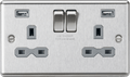 Knightsbridge - Rounded Edge 2g USB Switched Socket - Luminosity Designs Ltd
