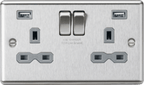 Knightsbridge - Rounded Edge 2g USB Switched Socket - Luminosity Designs Ltd