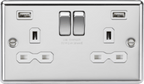 Knightsbridge - Rounded Edge 2g USB Switched Socket - Luminosity Designs Ltd