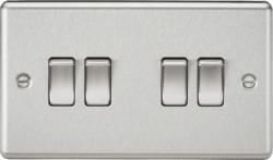 Knightsbridge - Rounded Edge 4G 2 Way Switch - Luminosity Designs Ltd