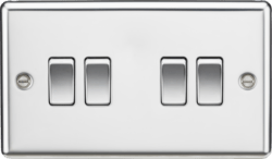 Knightsbridge - Rounded Edge 4G 2 Way Switch - Luminosity Designs Ltd