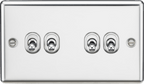 Knightsbridge - Rounded Edge 4G 2 Way Toggle Switch - Luminosity Designs Ltd