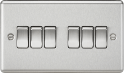 Knightsbridge - Rounded Edge 6G 2 Way Switch - Luminosity Designs Ltd