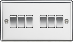 Knightsbridge - Rounded Edge 6G 2 Way Switch - Luminosity Designs Ltd
