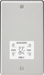 Knightsbridge - Rounded Edge Shaver Socket - Luminosity Designs Ltd