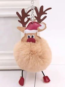 Luminosity Designs - Rudolf Pompom Bag Charm / Keyring - Luminosity Designs Ltd